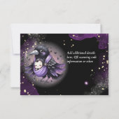 ゴシック男の赤ちゃんガールシャワーパープルブラックありがとう サンキューカード (裏面)