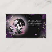 ゴシック男の赤ちゃんシャワーパープルブラックおむつラッフル エンクロージャーカード (裏面)