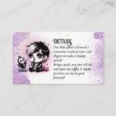 ゴシック男の赤ちゃんシャワーパープルブラックおむつラッフル エンクロージャーカード (正面)