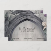 ゴシック白フローラアーチ異教のハンスト 出欠カード (正面/裏面)