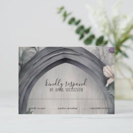 ゴシック白フローラアーチ異教のハンスト 出欠カード