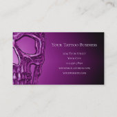 ゴシック白熱［赤熱］光を放つスカル紫ホワイトタトゥー店 名刺 (裏面)