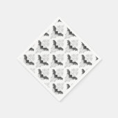 ゴシック白黒こうもりパターン スタンダードカクテルナプキン (角)