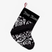 ゴシック白黒クリスマスストッキング スモールクリスマスストッキング (正面 (吊り時))