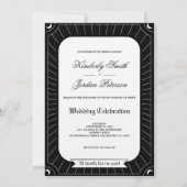 ゴシック白黒タロットラバーズスケルトン結婚ズ 招待状 (裏面)