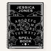 ゴシック白黒トーキングボード名のスペル ノートブック (正面)