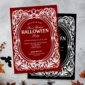 ゴシック白黒ハローウィンパーティ招待状 招待状