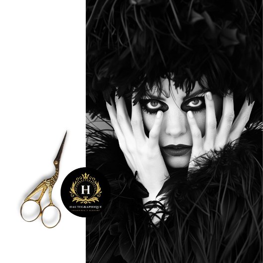 ゴシック白黒ヴィンテージグラマー・デクページ 薄葉紙