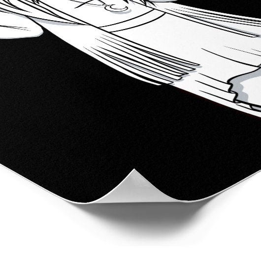 ゴシック白黒女性用アニメウィッチイラストレーション ポスター (角)