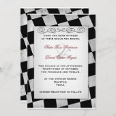 ゴシック白黒結婚式招待状 招待状 (正面/裏面)