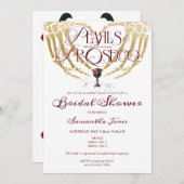 ゴシック真珠&プロセッコ「ティルデスブライダルシャワー 招待状 (正面/裏面)