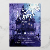 ゴシック神秘ハローウィンパーティフォイル招待状 箔招待状 (正面)