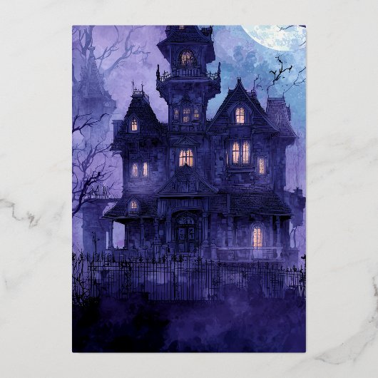 ゴシック神秘ハローウィンパーティフォイル招待状 箔招待状 (裏面)