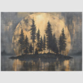 ゴシック神秘的な松の月明かりの夜のデコパージュ 薄葉紙 (正面)