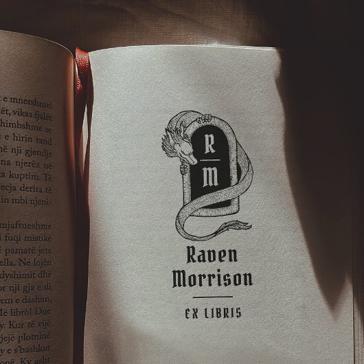 ゴシック神秘的な魔法ドラゴン元天秤座本 ラバースタンプ