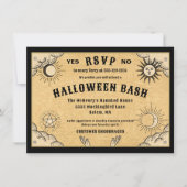 ゴシック神秘的スピリットボードハローウィンパーティ 招待状 (正面)