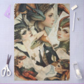 ゴシック神話ニンフファンタジードラゴンコラージュ 薄葉紙 (クラフト)