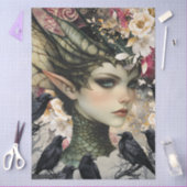 ゴシック神話ニンフファンタジードラゴンコラージュ 薄葉紙 (クラフト)