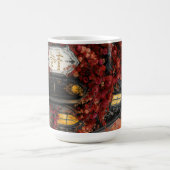 ゴシック秋コテージバラタイポグラフィアート コーヒーマグカップ (中央)