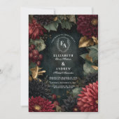 ゴシック秋ダリア結婚式招待状 招待状 (正面)