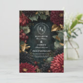 ゴシック秋ダリア結婚式招待状 招待状 (スタンド正面)