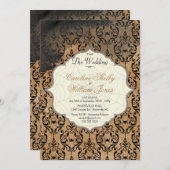 ゴシック秋金ゴールドクモWeb結婚式招待状 招待状 (正面/裏面)