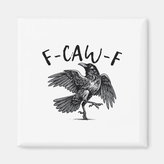 ゴシック系おもしろF Caw Fカラスのかわいいルック マグネット (正面)