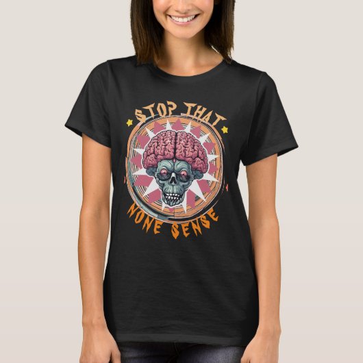 ゴシック系女子の個性派ドクロTシャツ - ユーモア溢れるデザイン Tシャツ (正面)
