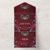 ゴシック素晴らしハート オールインワン招待状 (内側)