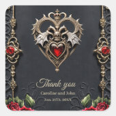 ゴシック素晴らしハート スクエアシール (正面)