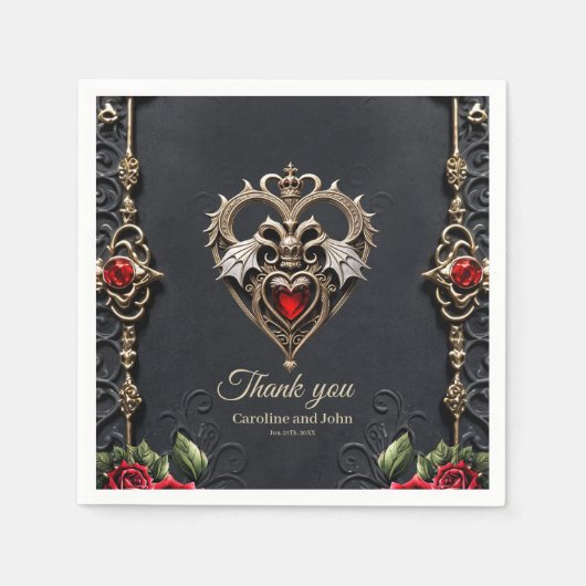 ゴシック素晴らしハート スタンダードカクテルナプキン (正面)