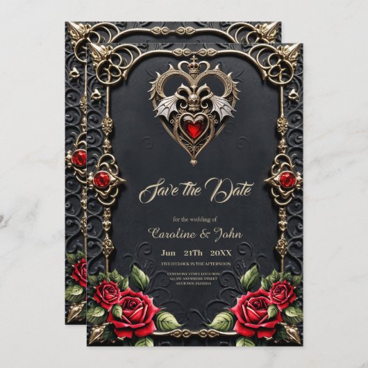 ゴシック素晴らしハート セーブザデート (正面/裏面)