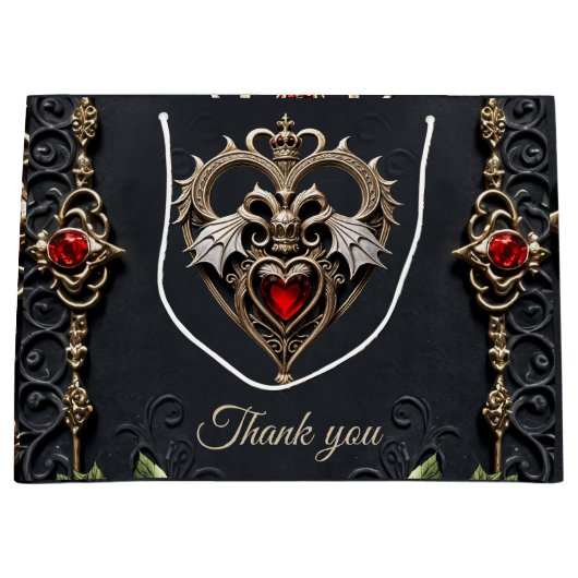 ゴシック素晴らしハート ラージペーパーバッグ (正面)