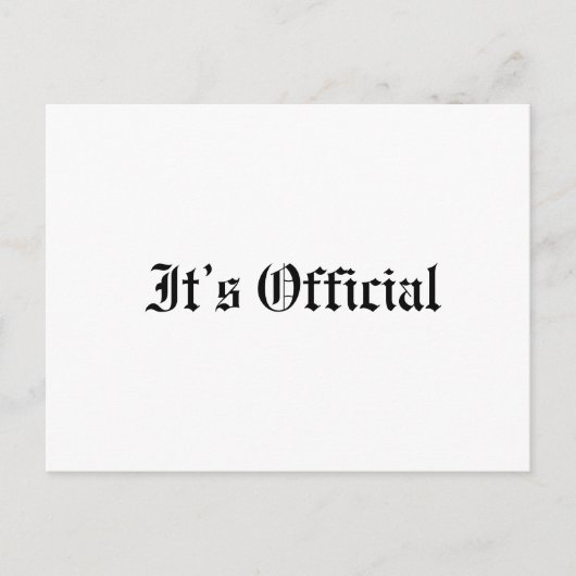 ゴシック素朴公式結婚の 案内ポストカード (正面)