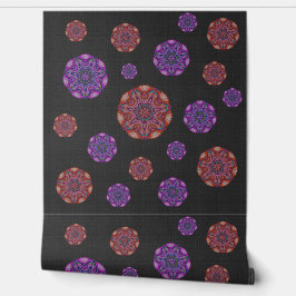 ゴシック紫とオレンジファンマンダラスオンダークグレー 壁紙