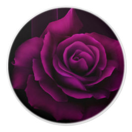 ゴシック紫色のバラ セラミックノブ