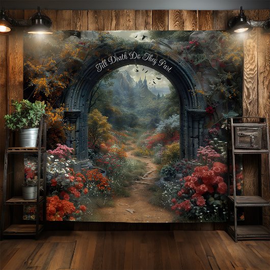 ゴシック結婚のアーチぶら下がった壁自撮り駅 タペストリー