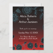 ゴシック結婚のゴシック色の赤い黒のハロウィグランジーン 招待状 (正面)