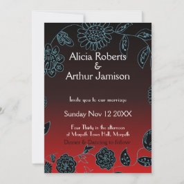 ゴシック結婚のゴシック色の赤い黒のハロウィグランジーン 招待状