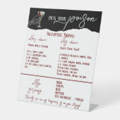 ゴシック結婚のシグネチャードリンク無料バー標識 台座サイン (正面)