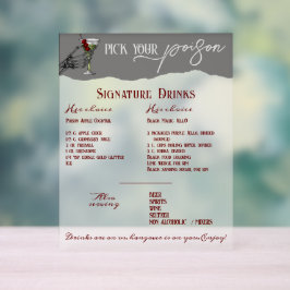 ゴシック結婚の名物ドリンクバー標識 アクリルサイン