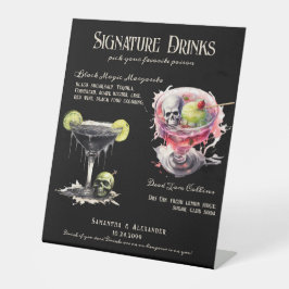 ゴシック結婚のWhimsigoth 3 Signature Drinks Sign 台座サイン