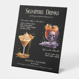 ゴシック結婚のWhimsigoth 5 Signature Drinks Sign 台座サイン