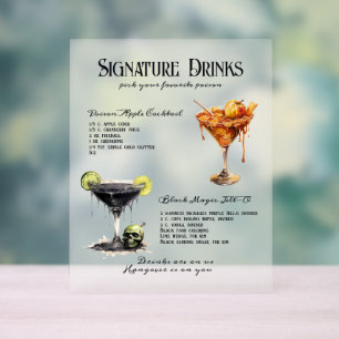 ゴシック結婚のWhimsigoth Signature Drinks Sign アクリルサイン