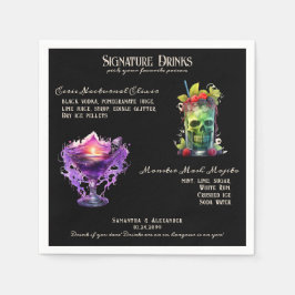 ゴシック結婚のWhimsigoth Signature Drinks Sign スタンダードカクテルナプキン