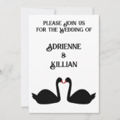 ゴシック結婚スのキスをする黒人婚礼式 招待状 (正面)