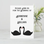 ゴシック結婚スのキスをする黒人婚礼式 招待状 (スタンド正面)