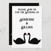 ゴシック結婚スのキスをする黒人婚礼式 招待状 (正面/裏面)