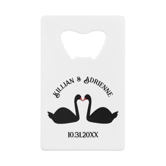 ゴシック結婚スのキスをする黒豚カスタム病 クレジットカード栓抜き (正面)