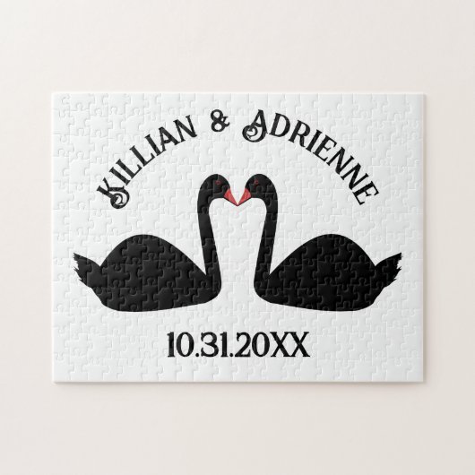 ゴシック結婚スのキスをする黒豚カスタム病 ジグソーパズル (横)